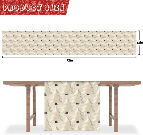 Miniatura 2 de Nialnant Caminos de mesa de Navidad, decoraciones de mesa de invierno de Navidad con bolas de Navidad, flores de nochebuena, camino de mesa