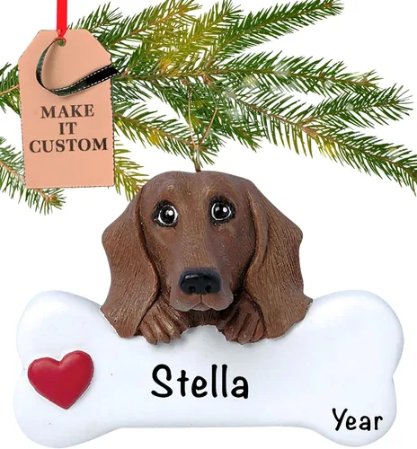 Miniatura 26 de Adorno personalizado de hueso de perro Doberman Pinscher 2025 Personalización gratuita las 24 horas Adornos de Navidad de la primera Navidad