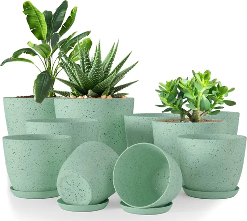 Miniatura 27 de Utopia Home - Macetas de Interior con Drenaje - Macetas de Flores de 7/6.6/6/5.3/4.8 Pulgadas para Plantas de Interior - Juego de 5 Macetas