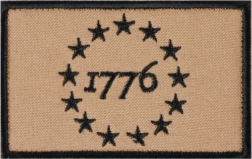 Miniatura 3 de 1776 Patriot Tactical Moral Parche Miltary bordado con apliques de gancho y bucle emblema (2 piezas, marrón)