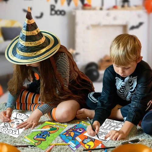 Miniatura 6 de ArtCreativity Libros para colorear de Halloween para niños, paquete de 24 mini folletos de 5 x 7 pulgadas, folletos de truco o trato, recuerdos