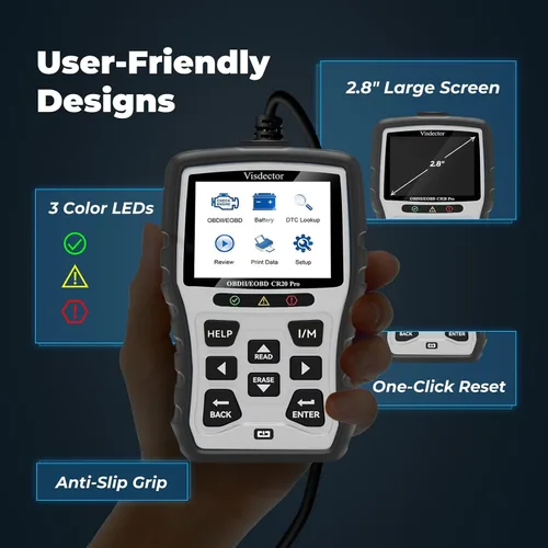 Miniatura 9 de CR20 Pro Escáner OBD2 Universal Mejorado Lector de Códigos de Coche Lector de Fallas del Motor para Apagar la Luz CEL, Leer y Borrar DTCs