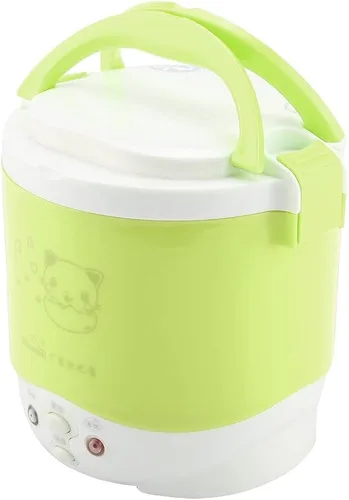 Miniatura 9 de Fdit Olla arrocera, 12 V, 100 W, 1 L, portátil, multifuncional, verde, material de polipropileno de grado alimenticio, para automóvil y hogar