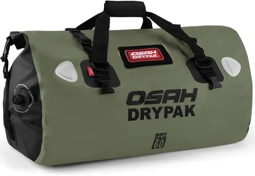 Miniatura 29 de OSAH DRYPAK Bolsa de lona impermeable – Bolsa seca para motocicleta con gran espacio de almacenamiento, bolsas de equipaje impermeables con bolsillo