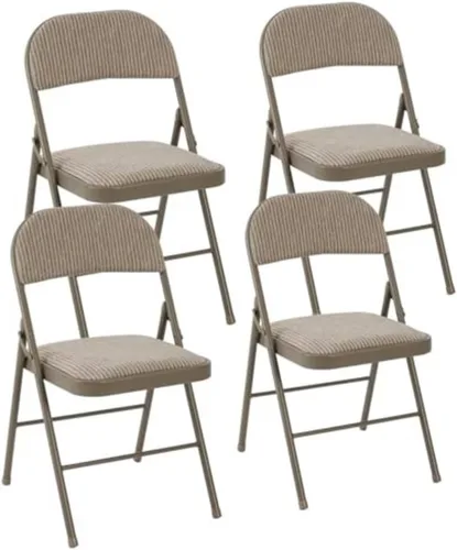 Miniatura 12 de Juego de 2 sillas plegables acolchadas de acrílico apilables portátiles con cojín para actividades al aire libre, reuniones en interiores, salas