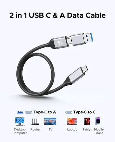 Miniatura 5 de ORICO SSD portátil de 1 TB, hasta 1050 MB/s, compacto con cable USB C y A 2 en 1, unidades de estado sólido externas, almacenamiento confiable