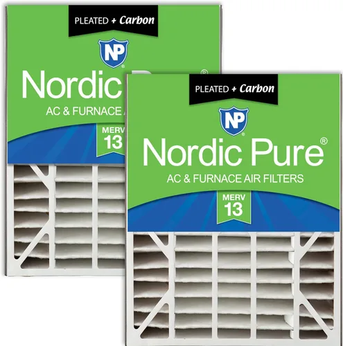 Miniatura 13 de Nordic Pure 20x25x5 (tamaño real: 19 3/4 x 24 1/4 x 4 7/8) Filtro de CA Air Bear MERV 13 Plus Carbon 4 Pack