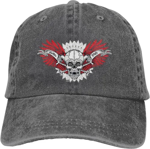 Miniatura 9 de Cowboy Hat Trendy Hats for Man and Women Djustable Four Season Outdoor Baseball Cap of Hell Skull with Angel Deep Heather