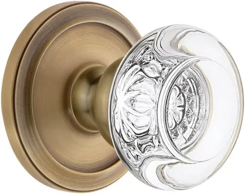 Miniatura 4 de Grandeur 809824 Pasaje circular de roseta con perilla de cristal Burdeos en peltre antiguo, 2.375