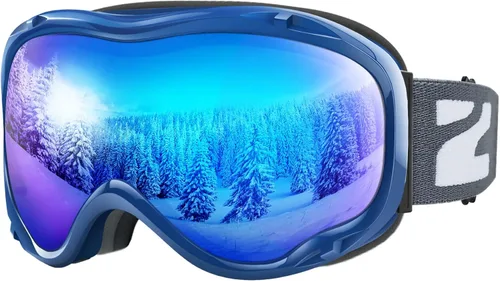 Miniatura 13 de ZIONOR Lagopus Gafas de protección UV para esquí y snowboard, antiniebla, para hombres, mujeres, jóvenes A0-vlt 10.5% Marco Blanco Lente Plata