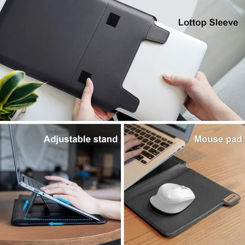 Miniatura 5 de Nillkin Funda para laptop de 15.6 pulgadas, funda para MacBook con soporte ajustable y alfombrilla para mouse, 2 modos de soporte, funda para laptop