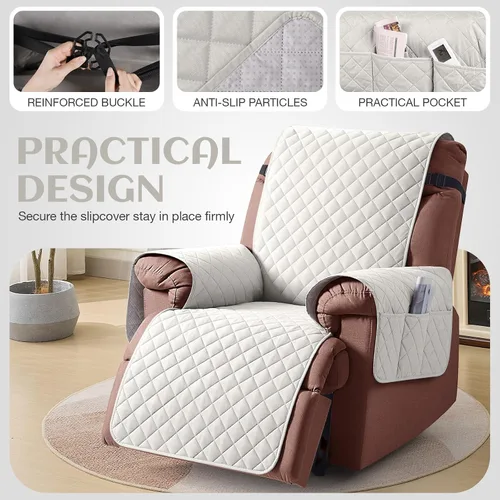 Miniatura 5 de KinCam Funda 100% impermeable para silla reclinable, fundas de sofá reclinable para mascotas, perros, funda de sofá reclinable, protector de muebles