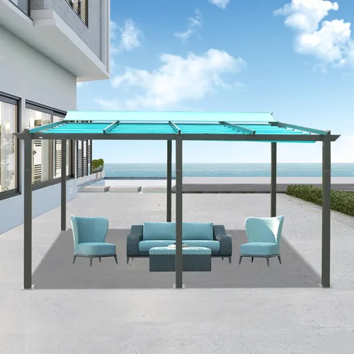 Miniatura 8 de Domi Pergola 10 x 10 pies, pérgolas retráctiles, pérgola con rejilla, pérgolas y cenadores, pérgolas al aire libre, pérgola independiente, toldo