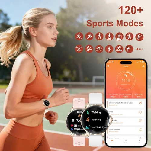 Miniatura 7 de Smart Watches for Women (Answer/Make Calls),1.27" AMOLED Smartwatch with Heart Rate/Sleep Monitor,120+ Sport Modes Fitness Tracker with Bluetooth