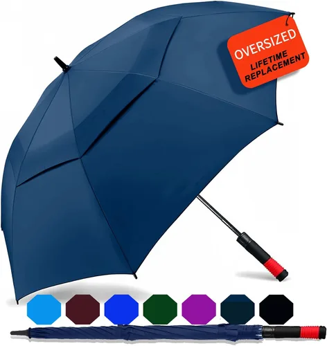 Miniatura 15 de SIEPASA Paraguas de golf grande de 62/68/72 pulgadas, paraguas de golf de apertura automática, extra grande, doble toldo ventilado, resistente al