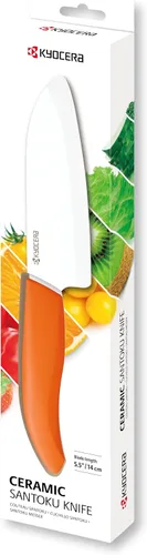 Miniatura 5 de Cuchillo Santoku de la marca Kyocera Advanced Ceramic y de la serie Revolution con 5 1/2 pulgadas, hoja blanca, 5.5 pulgadas, Mango blanco
