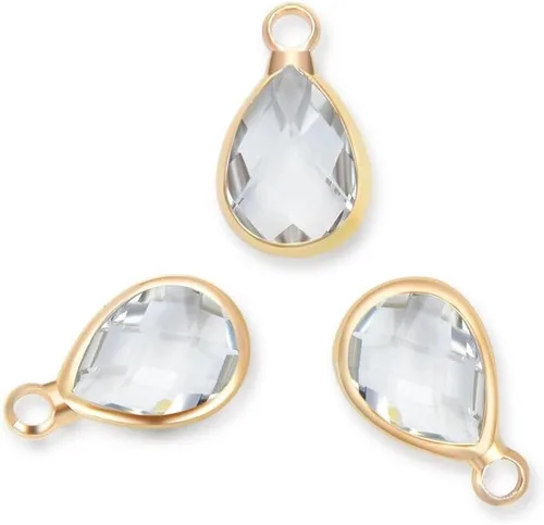 Miniatura 19 de Adabele Colgante de piedra natal de grado A, caída de 11 mm, 14 mm, 16 mm, chapado en oro amarillo de 18 quilates para aretes personalizados