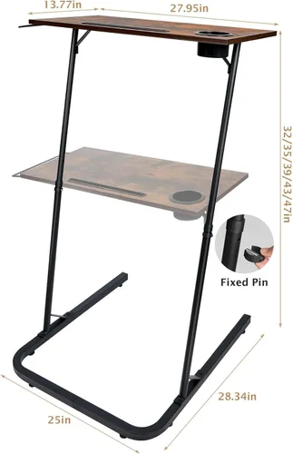 Miniatura 3 de ikkle Escritorio ajustable para entrenamiento de bicicleta, estación de trabajo portátil, escritorio de pie para ciclismo interior y entrenador