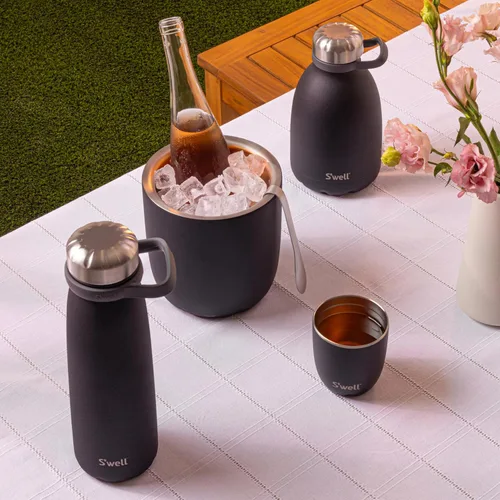 Miniatura 5 de S'well Cubo de hielo con pinzas, 68oz, ónix