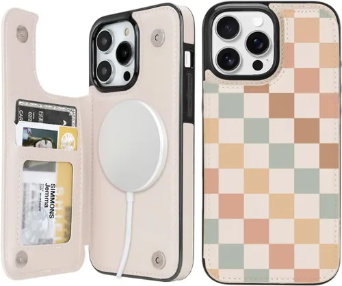 Miniatura 46 de uCOLOR Funda compatible con iPhone 13 Pro Max de 6.7 pulgadas con ranura para tarjetero, función atril, doble cierre magnético y diseño de bloqueo