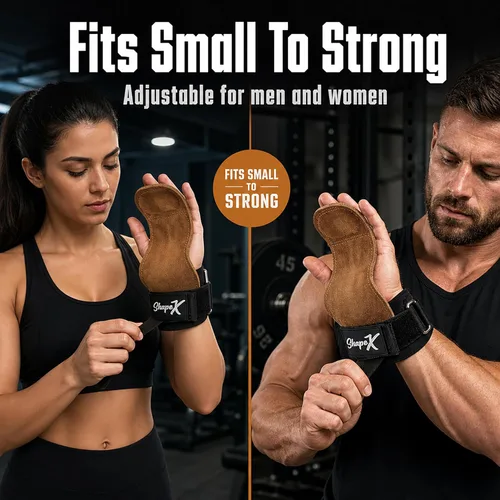Miniatura 8 de ShapeX Agarre de mano para hombres y mujeres, correas de levantamiento de pesas para peso muerto, repuesto para Versa, Crossfit Grips - Correa