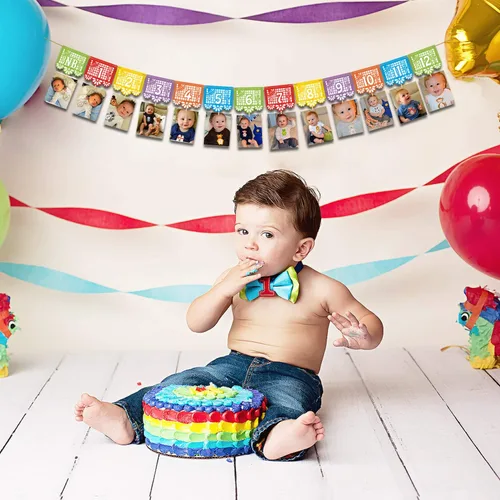 Miniatura 2 de Cartel de fotos de fiesta mexicana para el primer cumpleaños, papel picado UNO, cartel de fotos mexicanas para fiesta, pancarta mensual para bebé