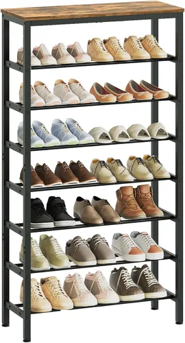 Miniatura 11 de YATINEY Zapatero alto de 8 niveles, organizador de almacenamiento de zapatos de gran capacidad, estante de zapatos independiente para armario