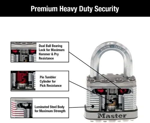 Miniatura 5 de Master Lock M5XD Magnum - Candado resistente con llave, 1 paquete