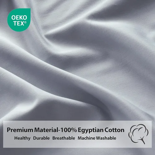 Miniatura 7 de Paquete de 2 sábanas bajeras de algodón puro tamaño individual XL para cama ajustable tamaño King dividido, 600 hilos, bolsillo profundo de 16 Gris