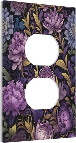 Miniatura 293 de Decorative Outlet Covers Blue Background White Cat Daisy Floral 2-Gang 1-Gang Wall Plate Single Toggle/Rocker Farmhouse Style Light Switch Covers