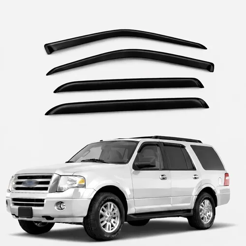 Protectores de lluvia para ventana de automóvil compatibles con Ford Expedition 1997-2017 | Tape-On | Protectores de lluvia Deflectores de ventana |