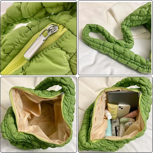 Miniatura 4 de Bolsa acolchada para mujer, bolsa de hombro acolchada, bolso grande tipo hobo ligero, de nailon acolchado