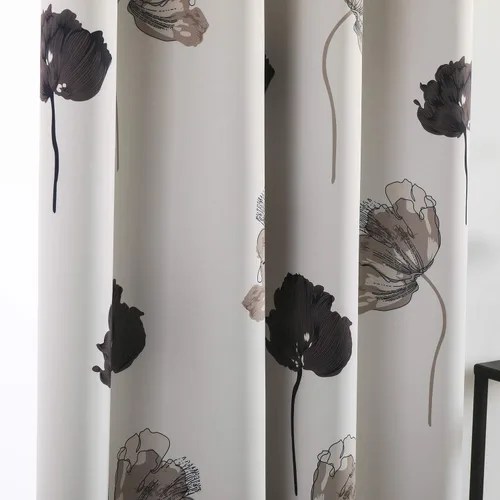 Miniatura 4 de Taisier Home - Cortinas de oscurecimiento para ventana, de ojales, diseño de pintura tradicional china de tinta con hojas estilizadas y flores, obra
