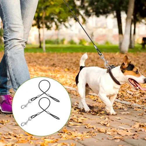 Miniatura 7 de Xindojuz - 2 correas extensoras de correa para perros a prueba de mordidas para entrenamiento, correas retráctiles resistentes para perros pequeños