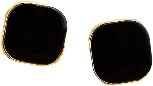 Caiyao Aretes de botón cuadrados esmaltados ligeros y coloridos para mujer, pequeños aretes cuadrados para adolescentes, niñas, novia, fiesta de