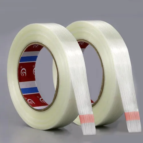 KAIY Cinta para flejar, 2 rollos de cinta de embalaje de 1/2 pulgada x 60 yardas, cinta de fibra de vidrio reforzada resistente, transparente,