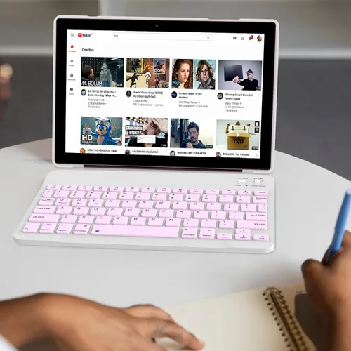 Miniatura 2 de Tableta 2 en 1 con Android 15 de 10 pulgadas, tabletas con teclado y ratón, lápiz capacitivo, 8 GB de RAM 32 GB ROM soporta expansión de 1 TB 2 MP+8