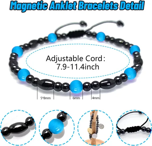Miniatura 2 de Juego de pulseras tobilleras de terapia de hematita, Piedra