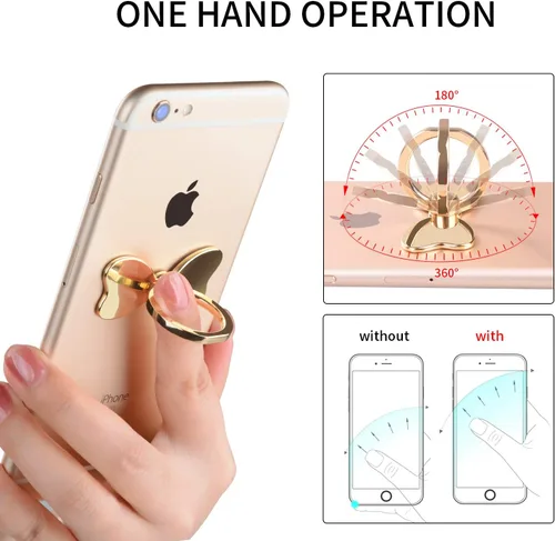 Miniatura 3 de PZOZ Soporte de metal para teléfono celular, soporte de estabilidad, soporte trasero plegable de agarre de mano, gancho de montaje en automóvil