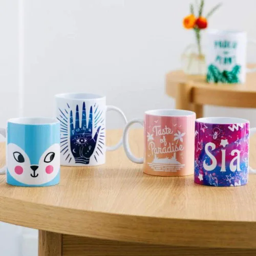 Miniatura 2 de Cricut Taza biselada en blanco, revestida de cerámica, apta para lavavajillas y microondas para decorar, compatible con prensa de tazas y tinta