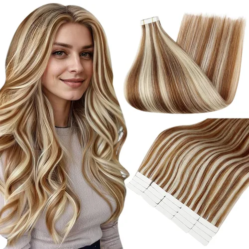 Miniatura 29 de Full Shine - Extensiones de cabello con cinta adhesiva de 18 pulgadas, extensiones de cabello Remy de 1.76 oz, extensiones de cabello lacio