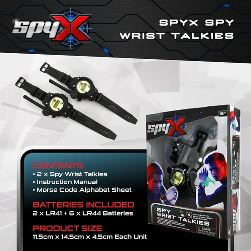 Miniatura 4 de SpyX / Spy Wrist Talkies. 8-1 Walkie Talkies multifuncional Toy Spy Watch para niños. Reloj espía de radio bidireccional manos libres para agente