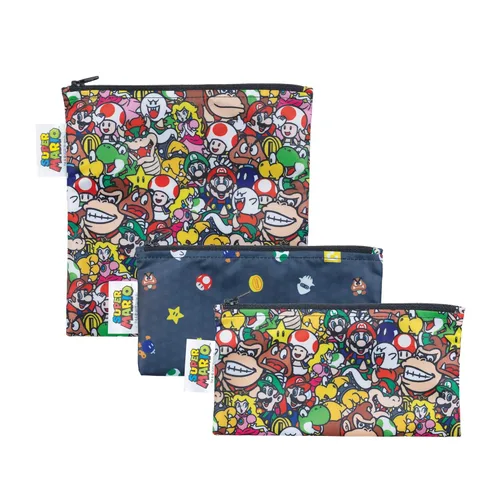 Miniatura 37 de Bumkins - Bolsas reutilizables para snacks, para almuerzo escolar de niños y porciones para adultos, tela lavable, bolsa con cierre de tela