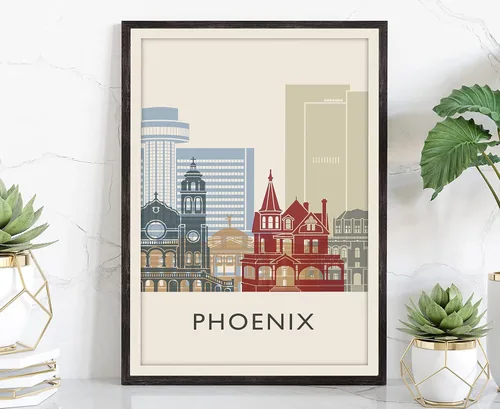 Miniatura 25 de Póster de horizonte de San Antonio, impresión de paisaje urbano y monumento, arte de pared para el hogar, decoración de pared de oficina, 12 x 18
