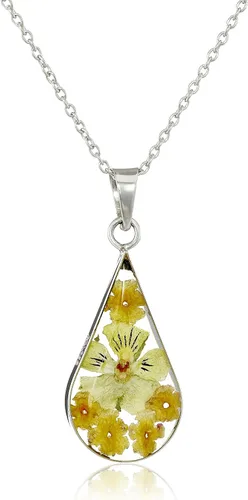 Miniatura 22 de Amazon Essentials Collar con colgante de flor prensada de plata de ley y oro sobre plata esterlina (anteriormente colección Amazon)
