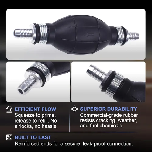 Miniatura 3 de 0.394 in 3/8 "Negro Imprimación Bombilla de Goma Bomba de Combustible de Gasolina Manguera de mano Imprimación Gasolina Diesel Bomba para Barcos