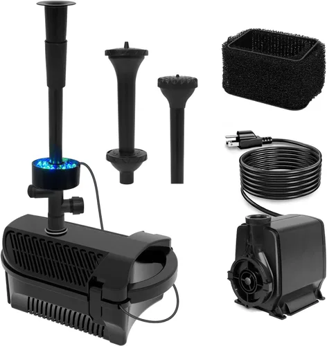 Miniatura 11 de Bomba de fuente de agua grande de 1320 GPH/100 W, kits de fuente de bomba de estanque para exteriores, equipo de estanque con 3 opciones