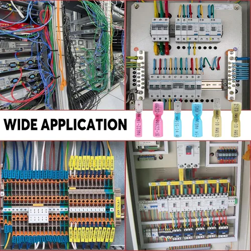 Miniatura 7 de Hilitchi paquete de 160 conectores de terminal tipo espada impermeables, termorretráctiles, totalmente aislados, hembra y macho, para cableado