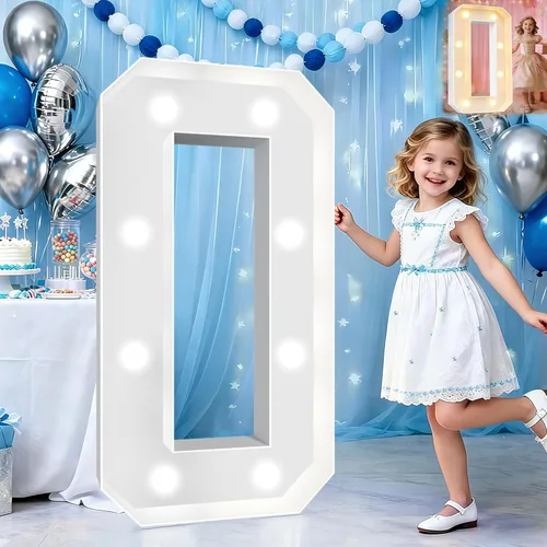 Miniatura 52 de Pooqla Letras de marquesina iluminadas de 3 pies, letras de marquesina con luz LED blanca fría y blanca cálida, letras de mosaico gigante para Letra
