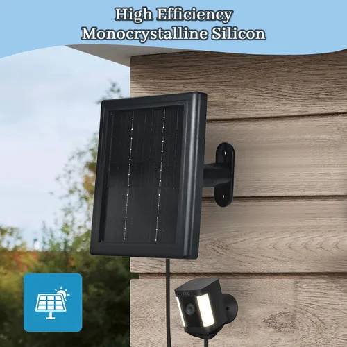 Miniatura 4 de Cargador de panel solar para cámara Ring, cargador solar 5V 3.5W compatible con batería de cámara Ring Stick Up Cam para vigilancia inalámbrica